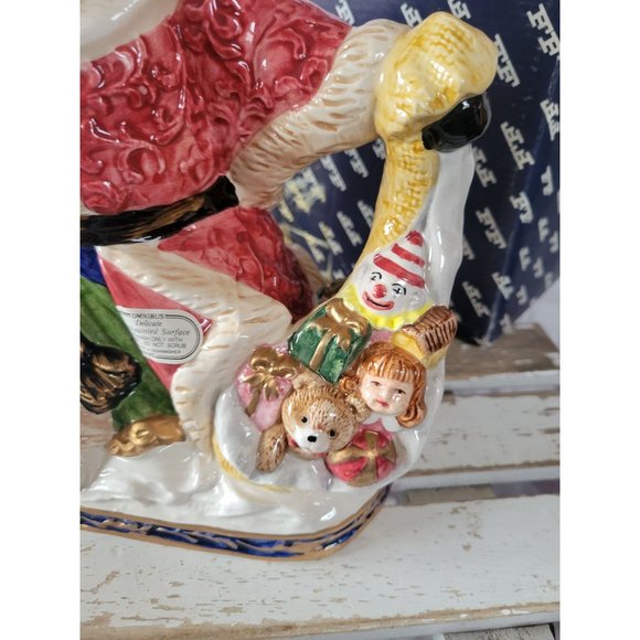 Fitz floyd 1994 Santa teapot omnibus Xmas toys tea vintage - Picture 2 of 9